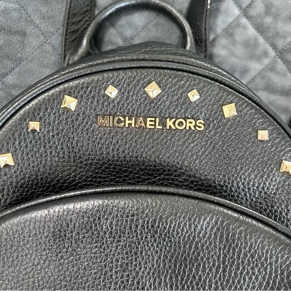 Michael Kors Backpack Women Studded Leather Backpack Black Gold Medium main image 9